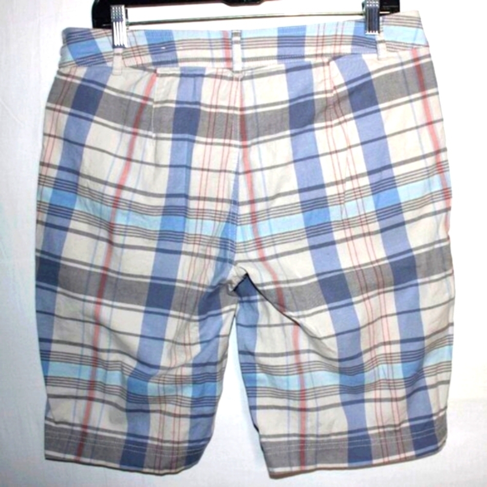 St. John's Bay Plaid Bermuda Shorts 12 Pre-Owned Coastal Grandma Stretch Casual - Picture 2 of 7